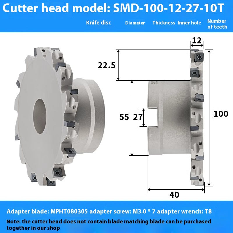 2079-CNC sleeve SMD side and face milling cutterhead CNC indexable chip SMC cutterhead T-slot grooving MPHT06 Shandong Denso Pricision Tools Co.,Ltd.